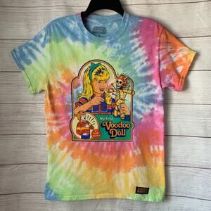 Steven Rhodes Colorful Tie Dye Graphic T-Shirt My First Voodoo Doll Size Small